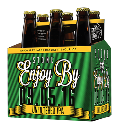 Stone Enjoy By 09.05.16 Unfiltered IPA Available in 12oz 6-Packs, 22oz Bottles & draft
