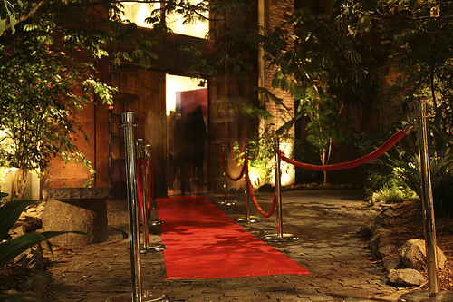 red carpet leading to the bistro