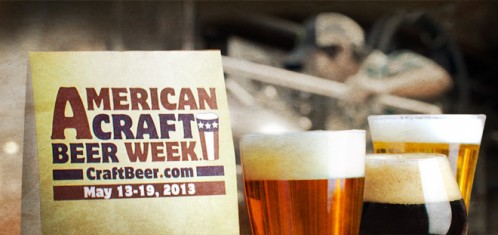 American Craft Beer Week Sign in front of glasses of beer