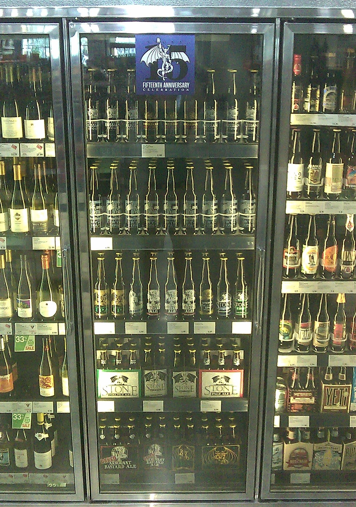 bottles in a store display