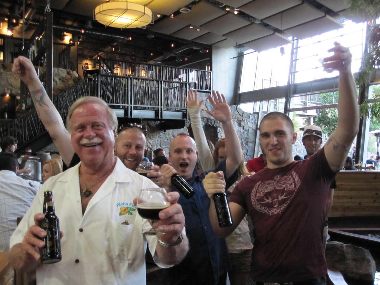 Ken Schmidt celebrating with fellow craft beer revelers in the Bistro on Monday night for our Ken Schmidt GABF Send-off Party