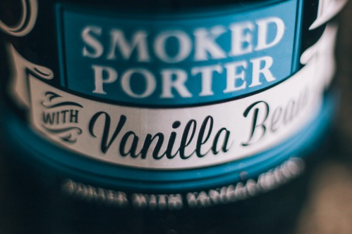 Stone smoked porter with vanilla bean label