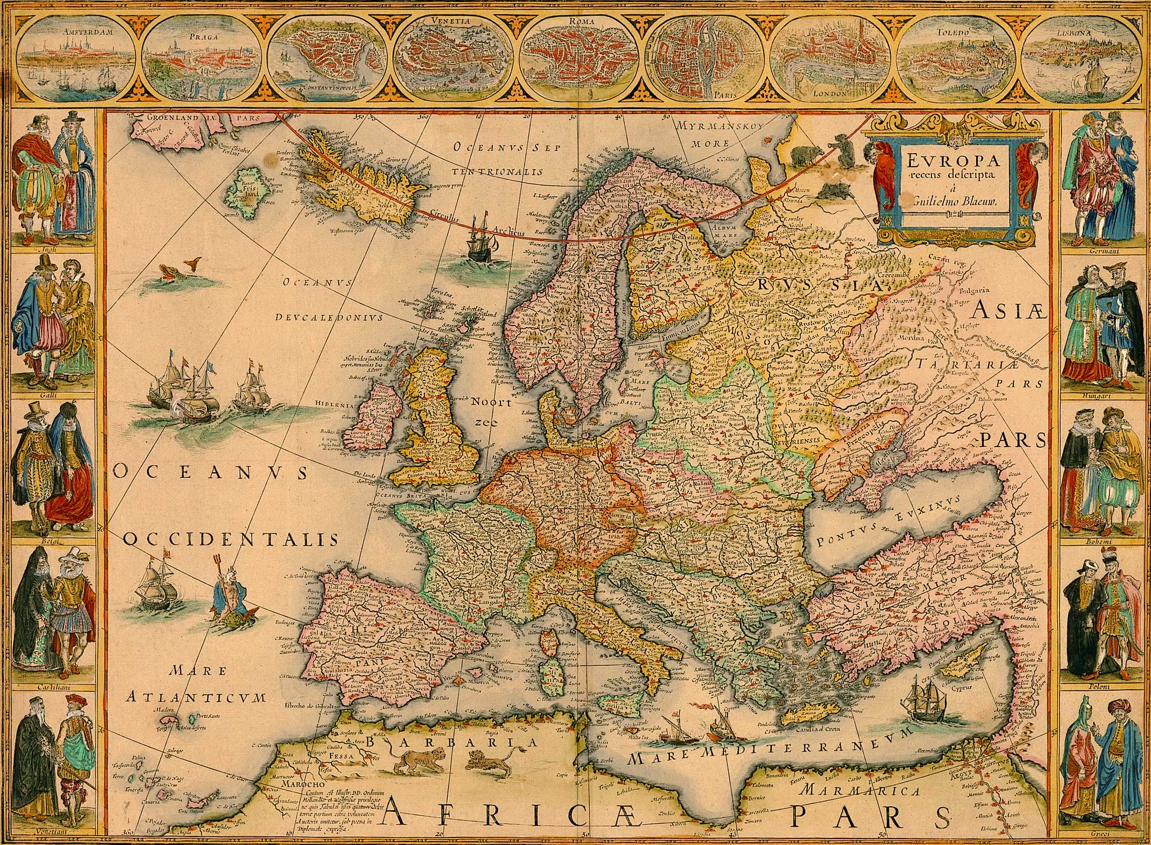 old-timey map of europe