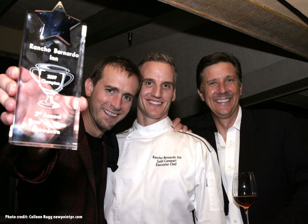 Winner Greg Koch with Executive Chef Judd Canepari and Barry Wiss of Napa's Trinchero Family Estates