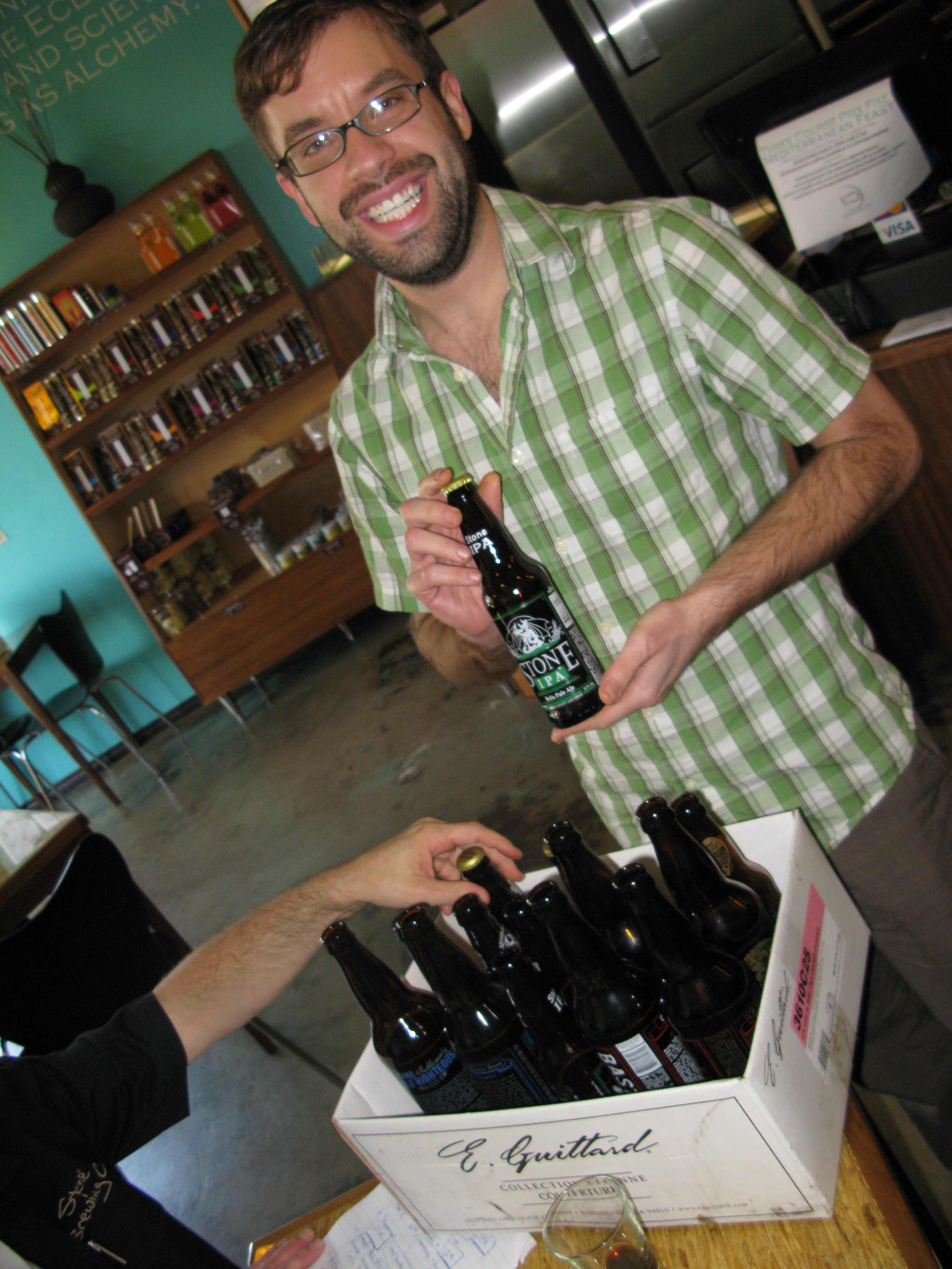 Eclipse Chocolat Owner, Will Gustwiller, now the proud owner of leftover Stone beer
