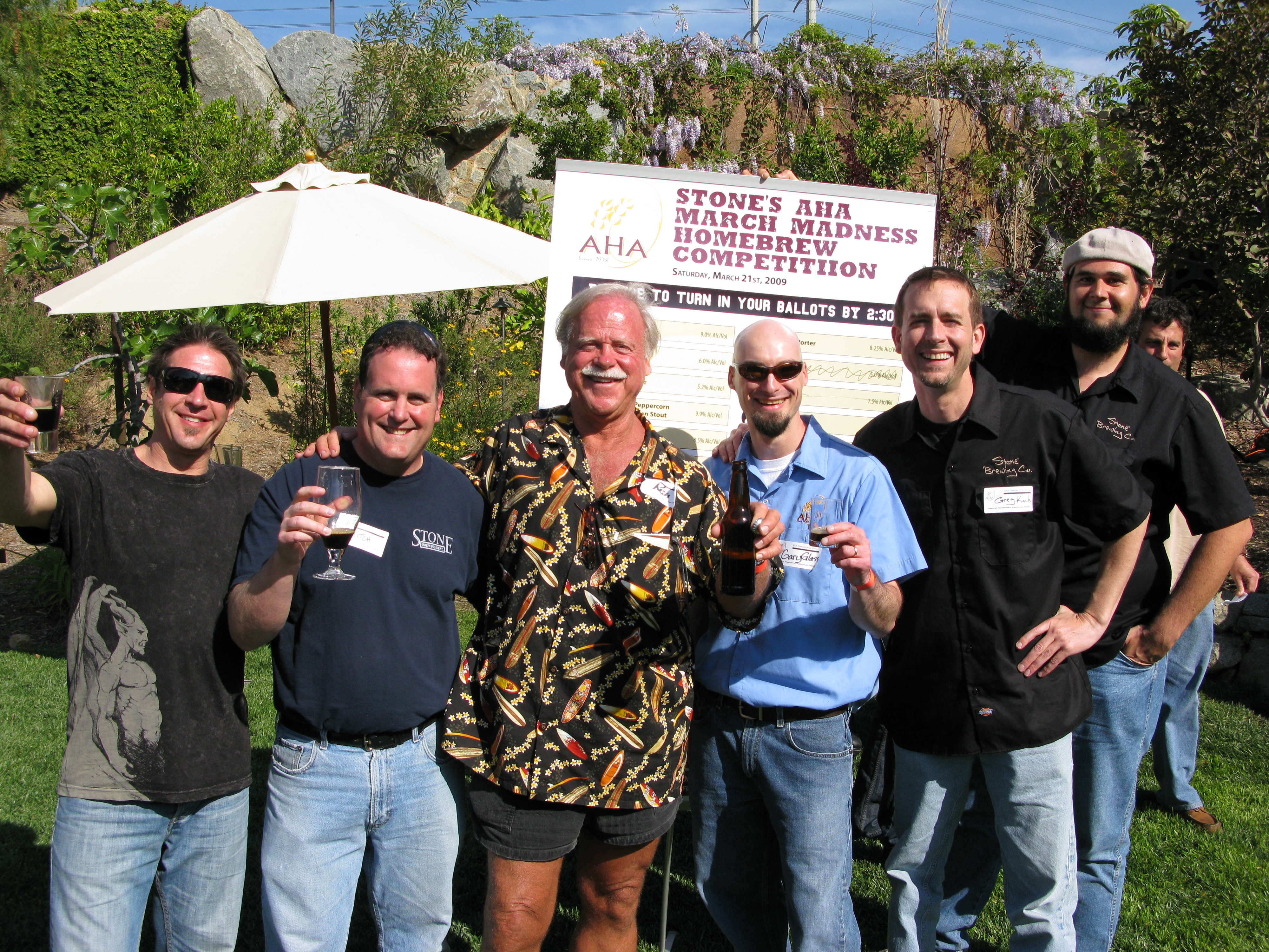 From left to right: Chris Cochran, Mitch Steele, Ken Schmidt, Gary Glass, Greg Koch, Mike Palmer