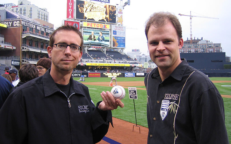 Greg Koch and Bryon Wischstadt at the padres game
