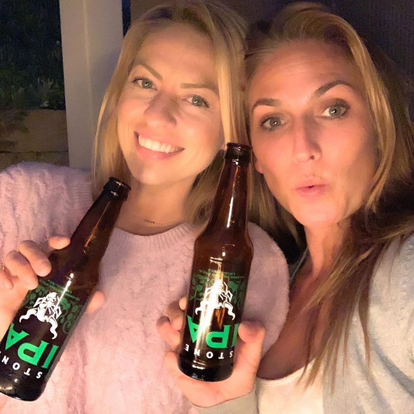 two girls with stone ipa