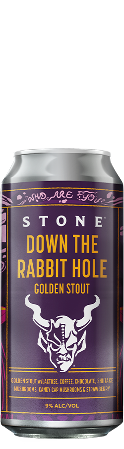 Stone Down the Rabbit Hole Golden Stout can