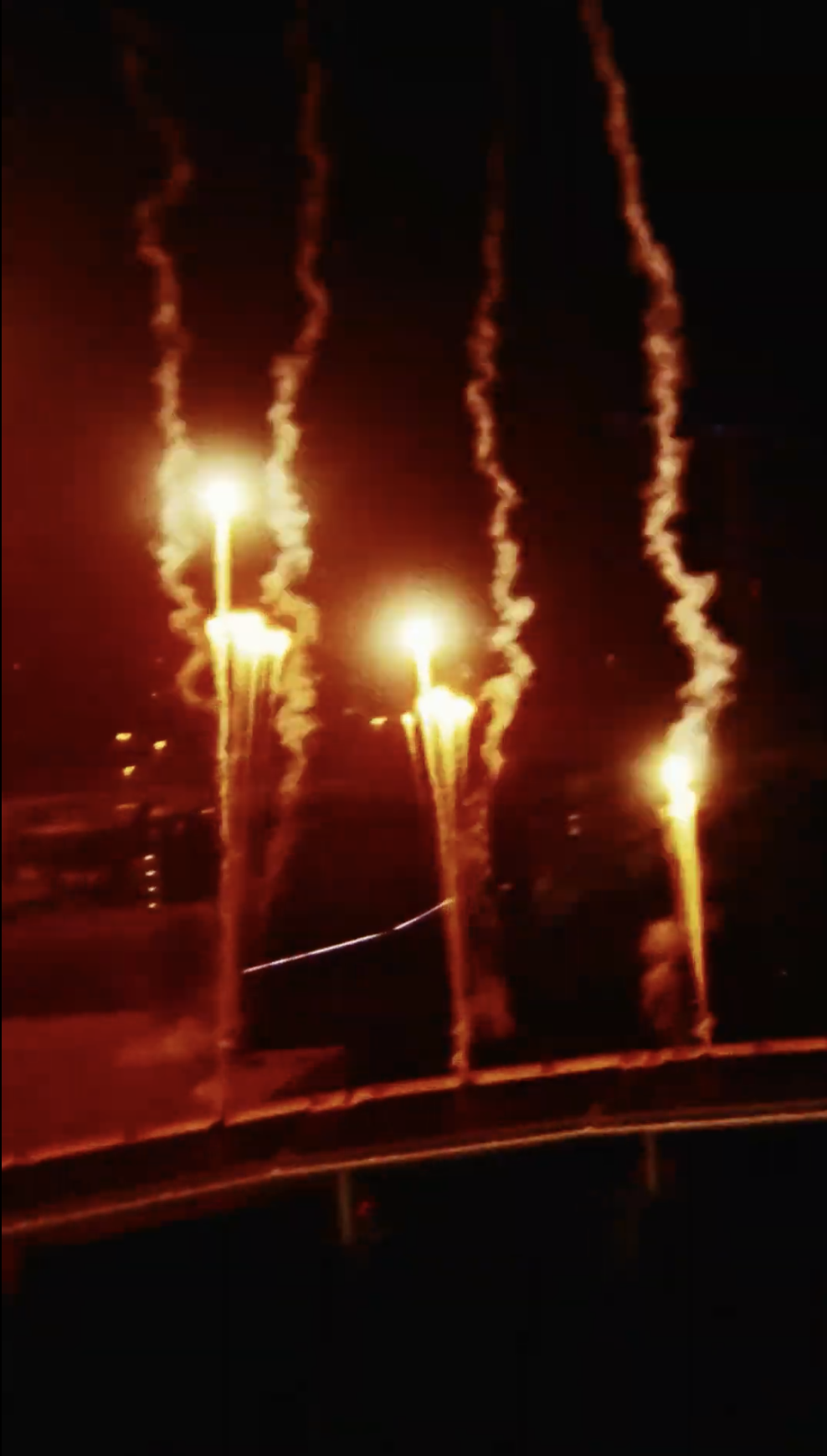 fireworks at a stadium