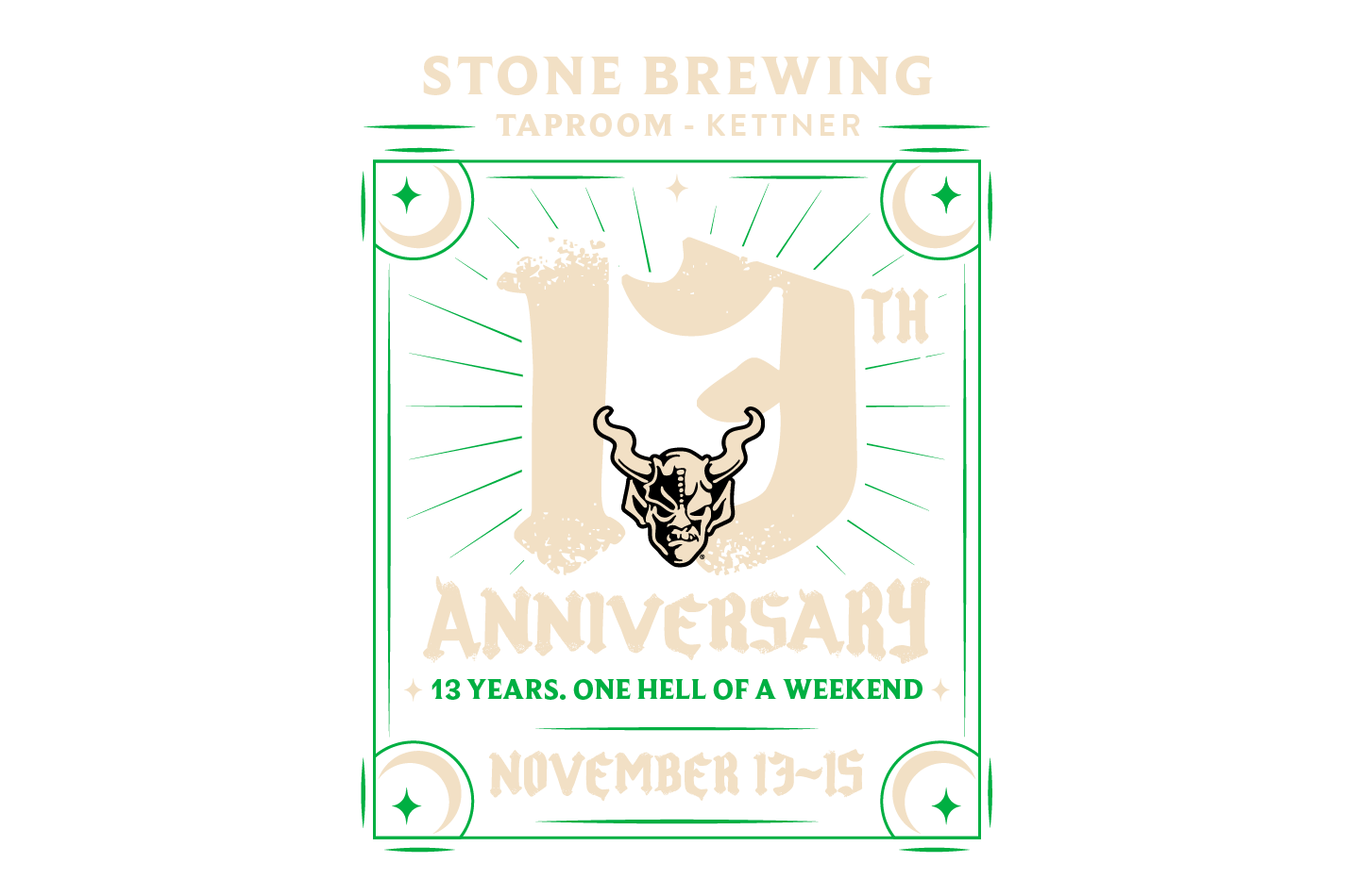 Stone Brewing Tap Room - Kettner 13th Anniversary November 13-15