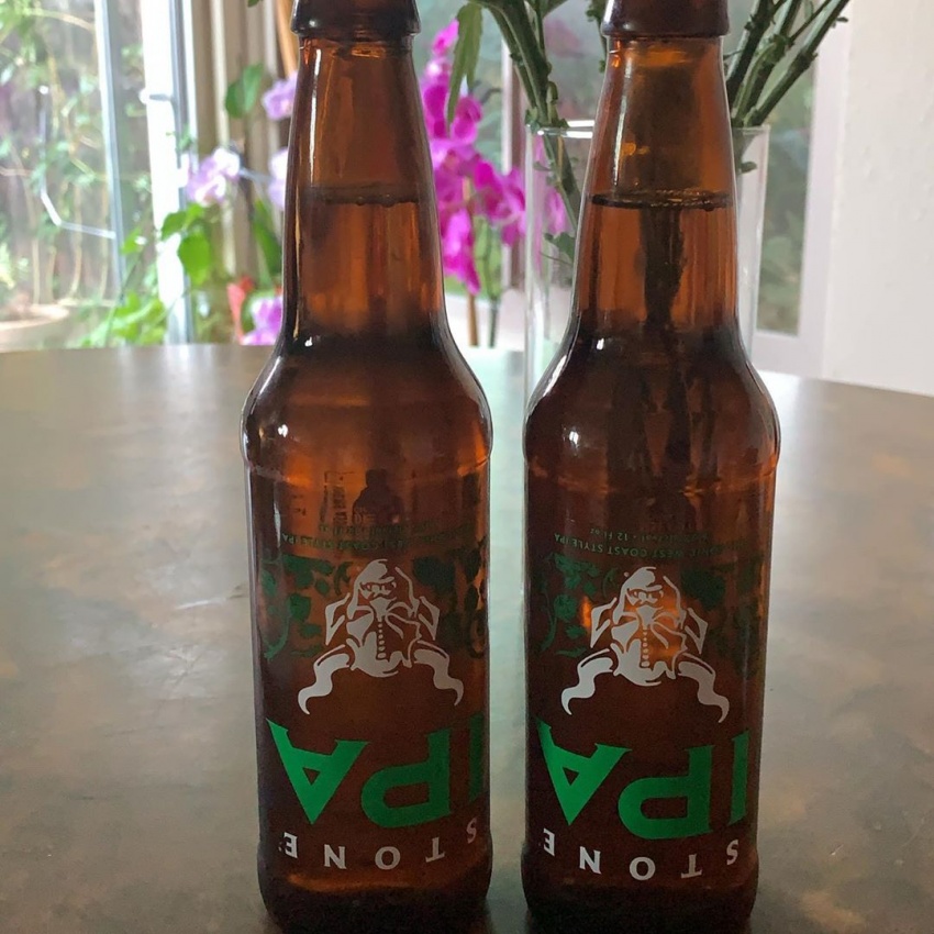 two beer bottles