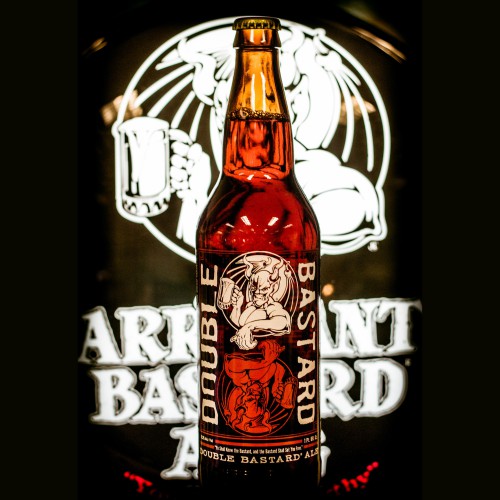 a bottle of Double Bastard Ale