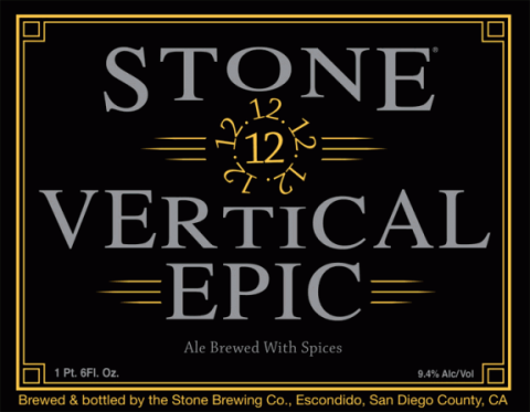Stone 12.12.12 Vertical Epic Ale label