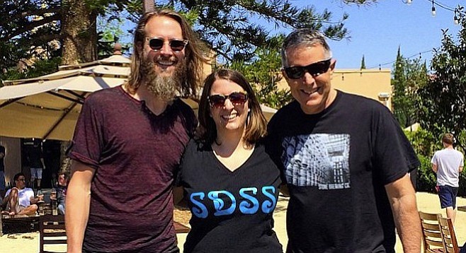 AHA Competition winner Juli Goldenberg poses post-victory with Stone Co-founders Greg Koch (left) and Steve Wagner.