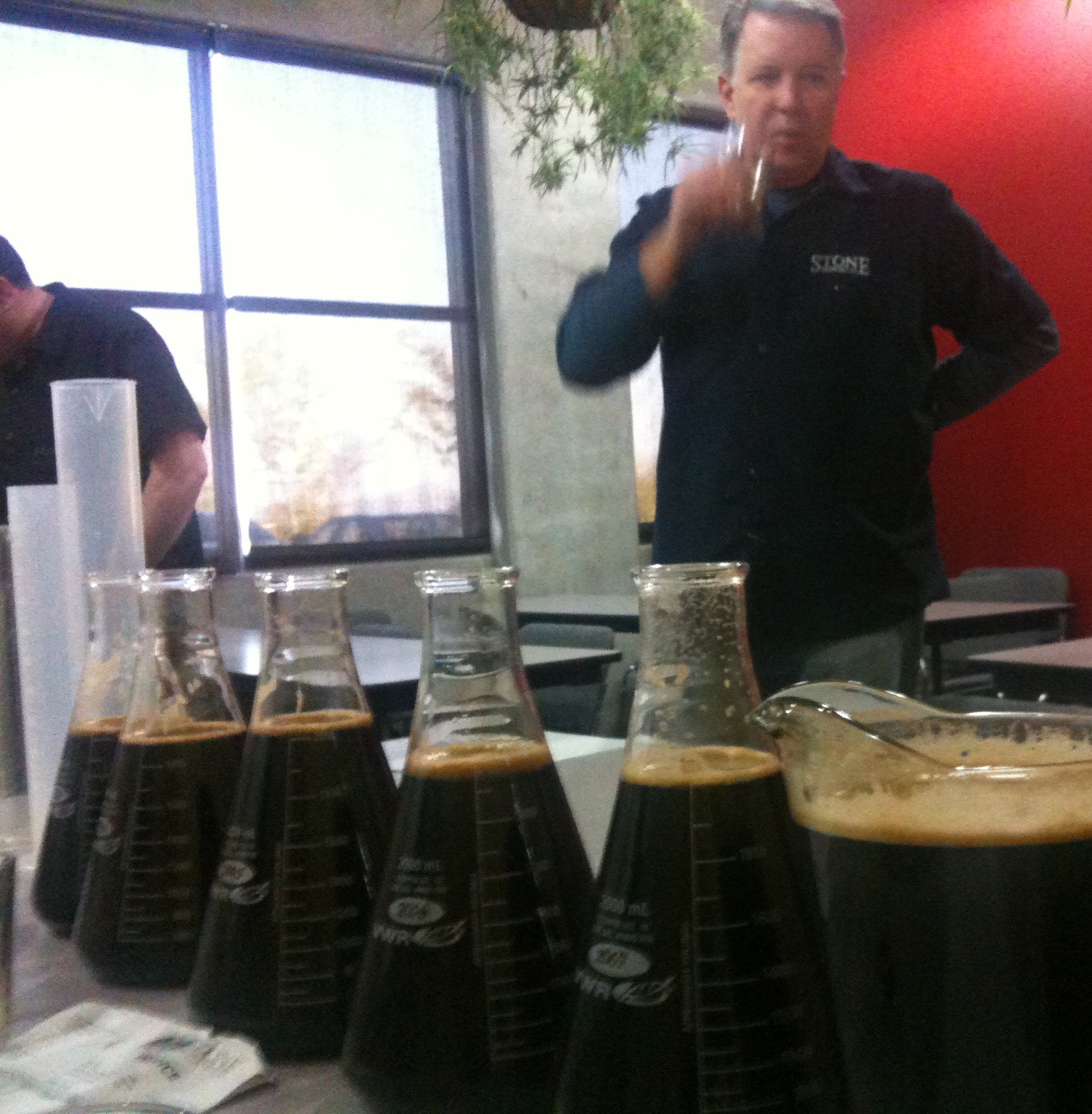 Stone President & Co-Founder Steve Wagner beging the daunting tasting process