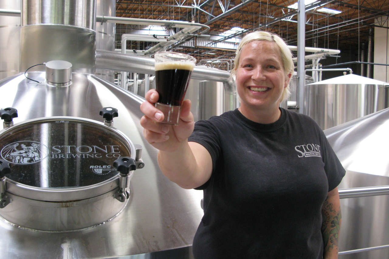 Laura Ulrich Stone Brewer Laura Ulrich with her prized creation