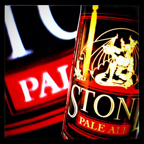 Stone Pale Ale bottle close up