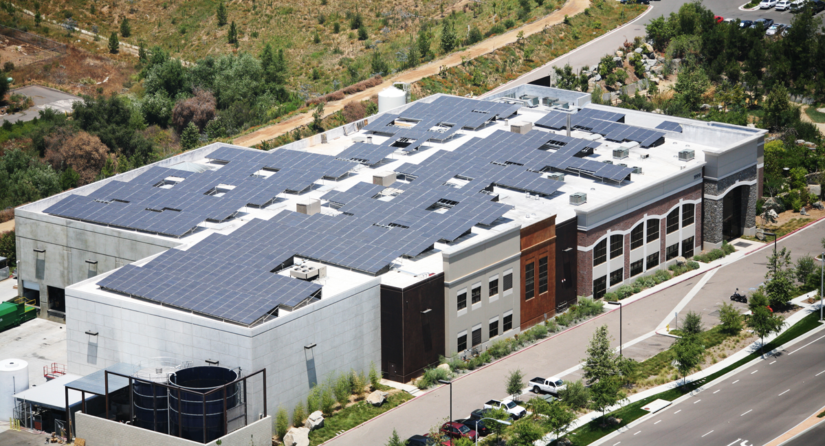 solaraerial Solar panels on the bistro