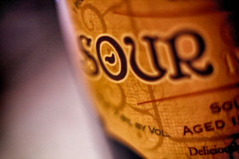 Close up on sour bottle