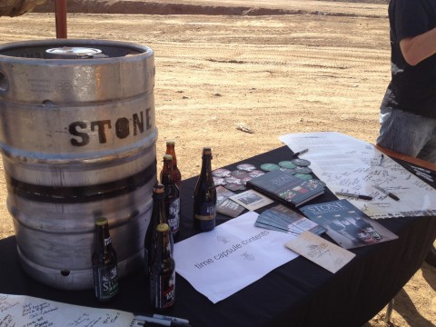 Stone Packaging Hall time capsule Stone Packaging Hall time capsule, made from a decommissioned keg