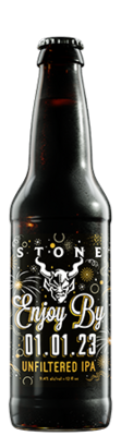 Stone Enjoy By 01.01.23 Unfiltered IPA bottle
