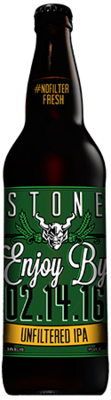 Stone Enjoy By 02.14.16 Unfiltered IPA bottle