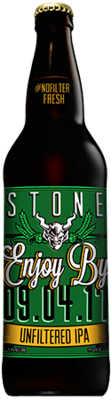 Stone Enjoy By 09.04.17 Unfiltered IPA bottle