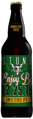 Stone Enjoy By 12.25.16 Unfiltered IPA bottle