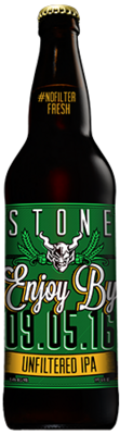 Stone Enjoy By 09.05.16 Unfiltered IPA bottle