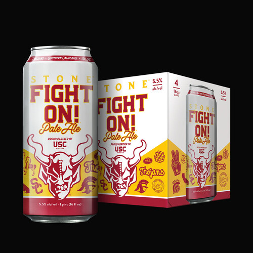 Stone Fight On Pale Ale 16oz can and four-pack