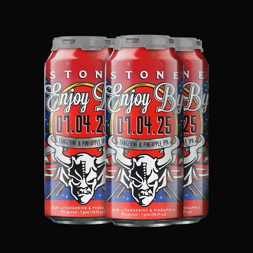 Stone Enjoy By 07.04.25 Tangerine & Pineapple IPA four pack beer cans