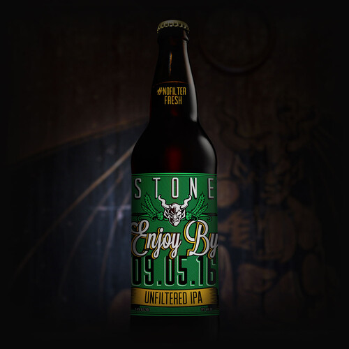 Stone Enjoy By 09.05.16 Unfiltered IPA bottle