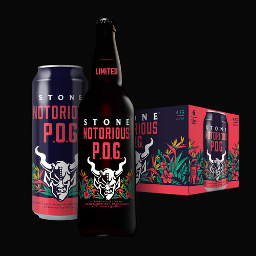 Stone Notorious P.O.G. can, bottle and six-pack