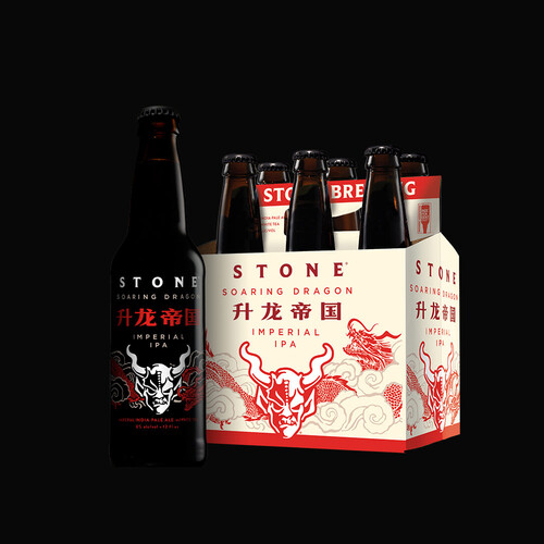 Stone Soaring Dragon Imperial IPA bottle and six-pack