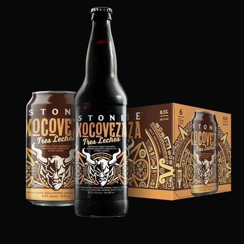 Stone Xocoveza Tres Leches can, bottle & six-pack