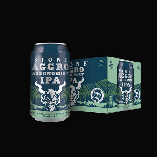 Stone Aggro Agronomist IPA can and six-pack