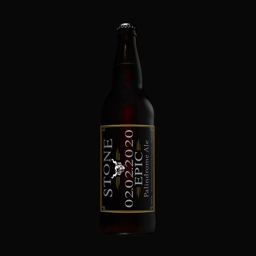 Stone 02.02.2020 Epic Palindrome Ale bottle