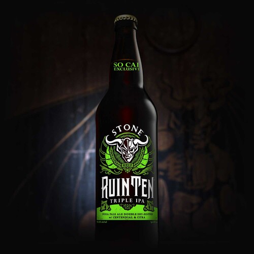 Stone RuinTen Triple IPA Double Dry-Hopped w/ Centennial & Citra bottle