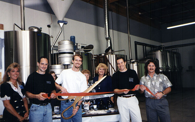 Cutting the ribbon on the brewery