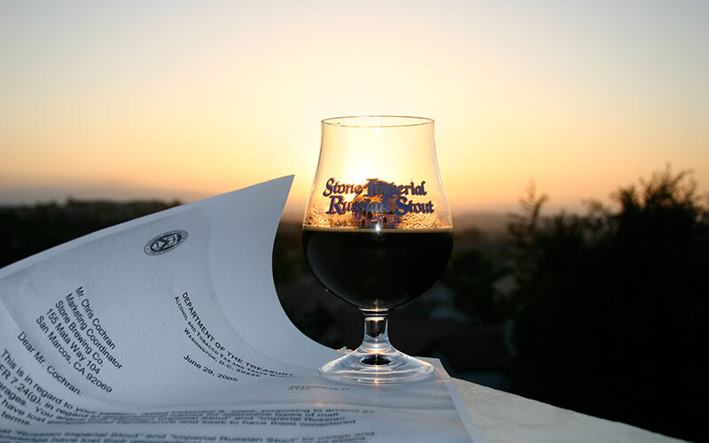 Glass of IRS in the sunset