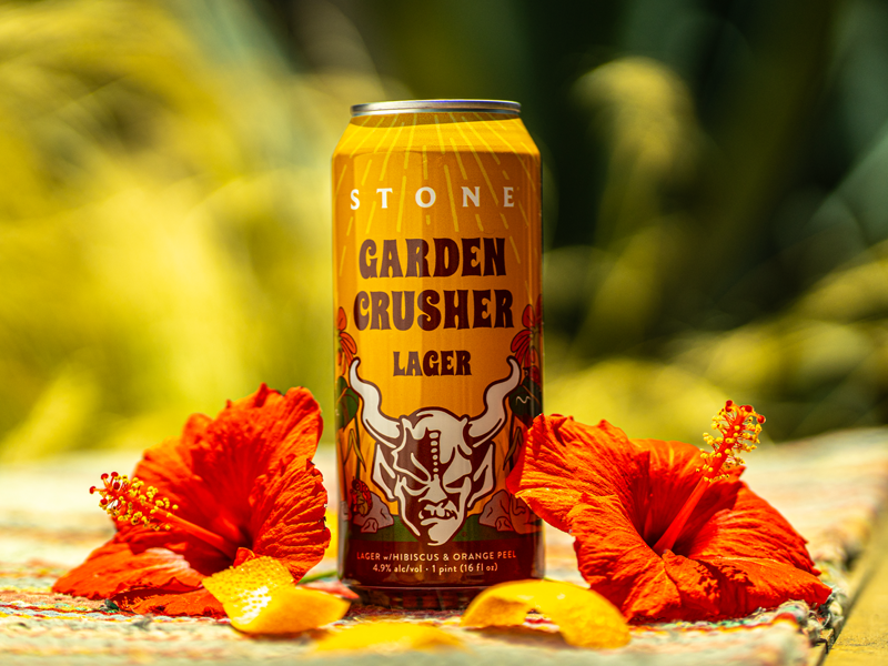 garden crusher with hibiscus
