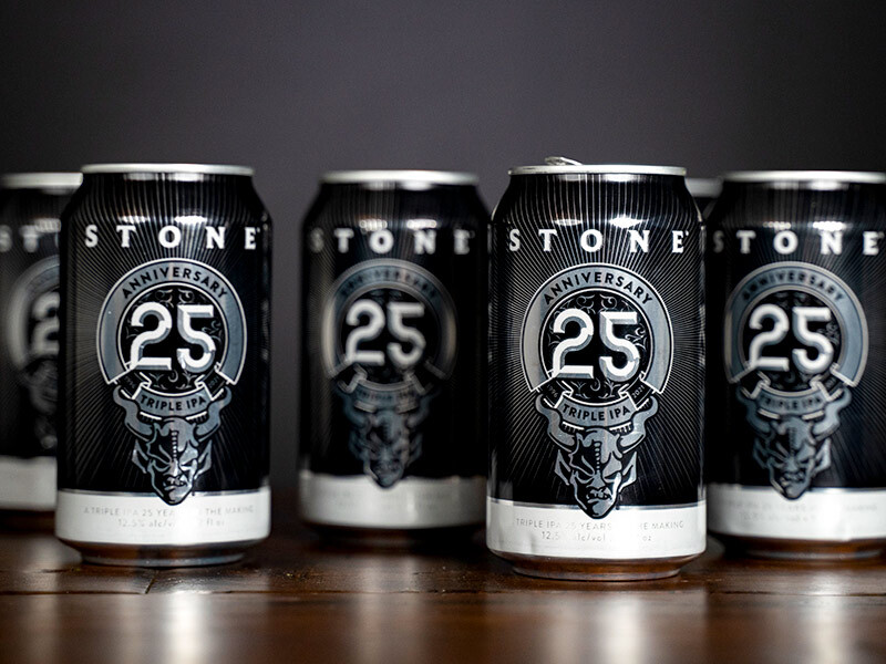 Stone 25th Anniversary Triple IPA cans