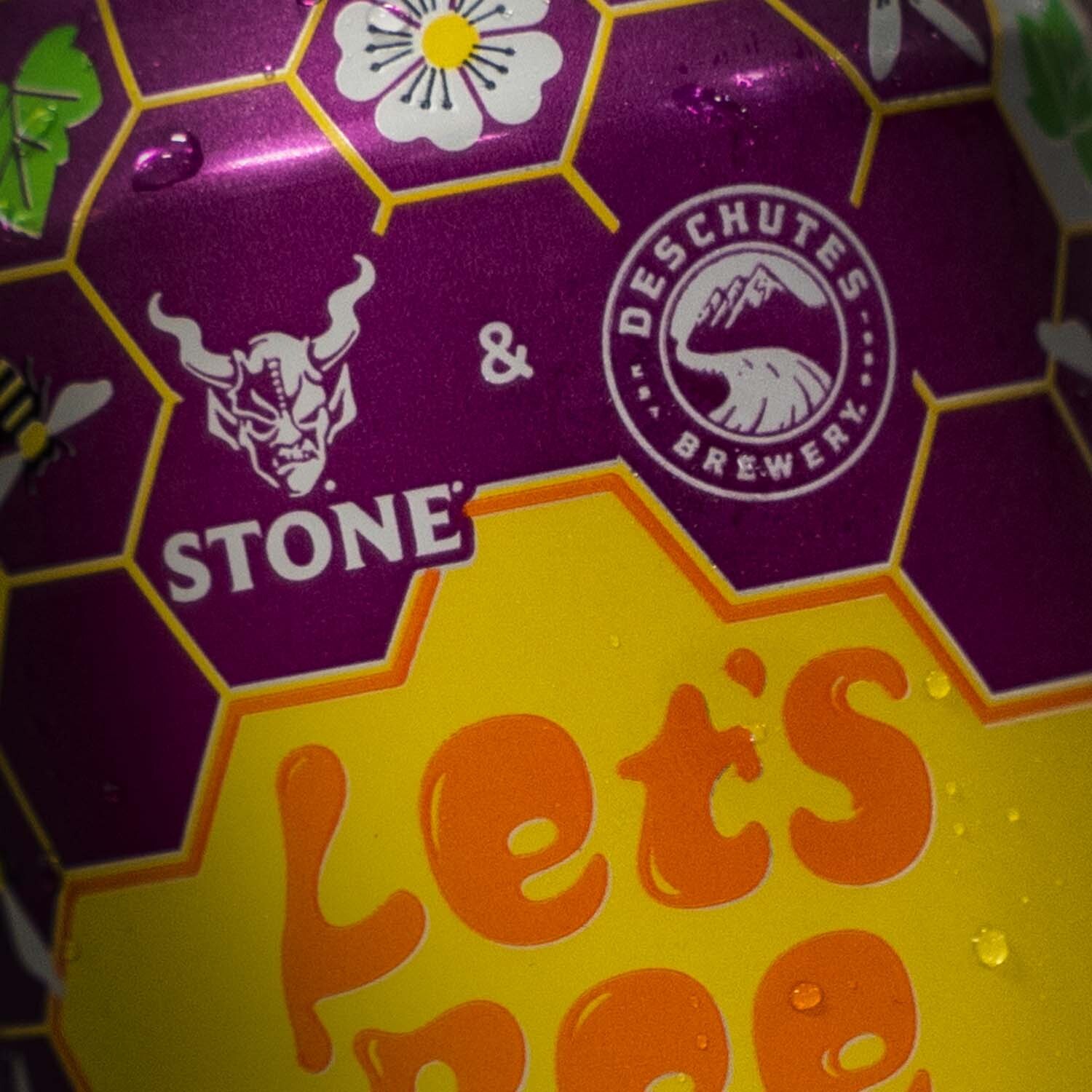 Deschutes Brewery / Stone Let’s Bee Homies Hazy IPA close-up