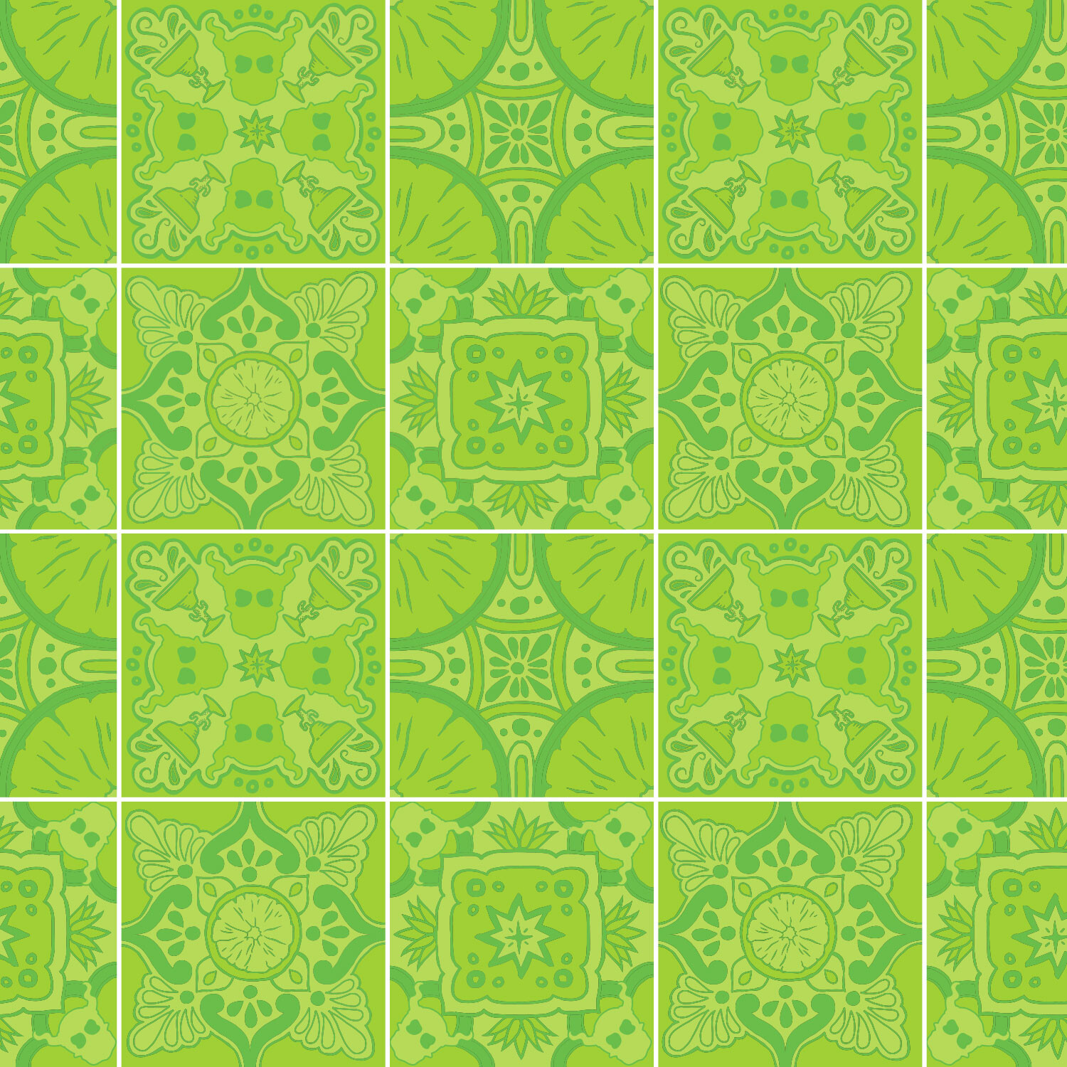 green tiles