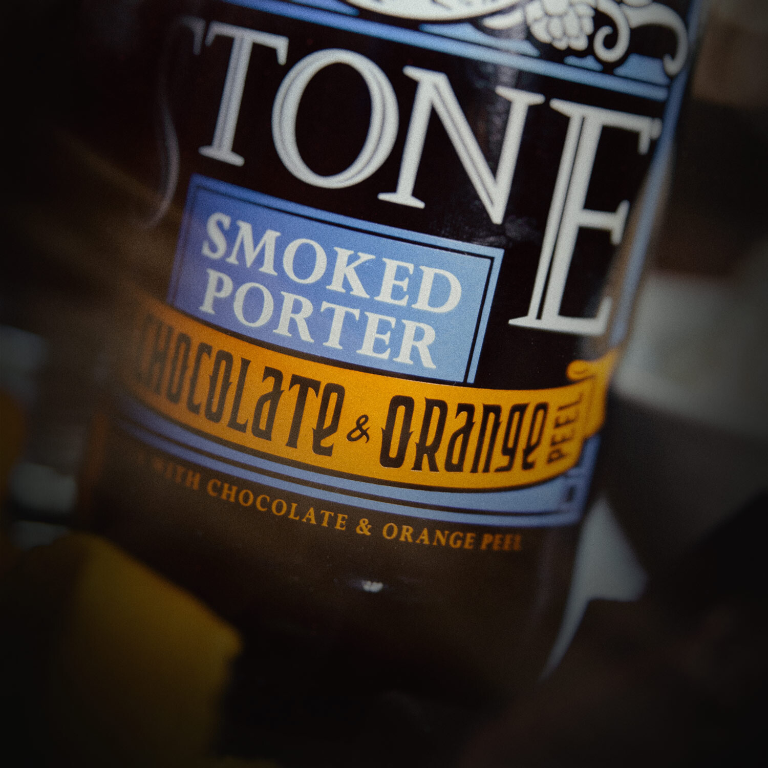 Stone Smoked Porter w/Chocolate & Orange Peel close-up