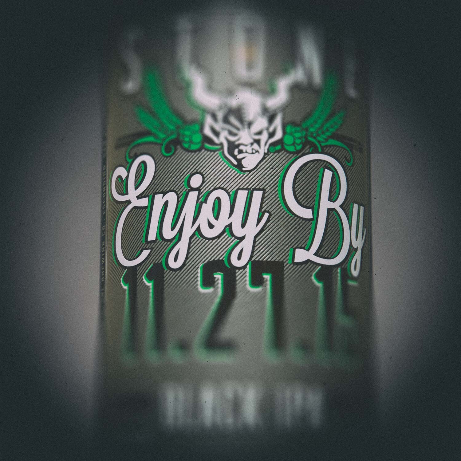 Stone Enjoy By 11.27.15 Black IPA close-up