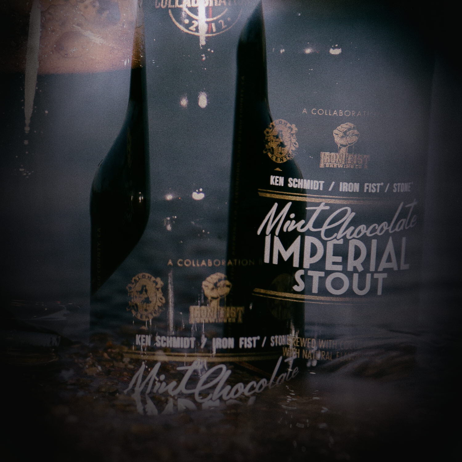 bottles of Ken Schmidt / Iron Fist / Stone Mint Chocolate Imperial Stout