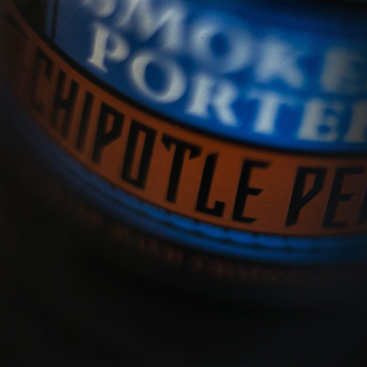 Stone Smoked Porter w/Chipotle Peppers close-up