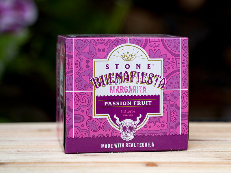 box of Stone Buenafiesta Margarita - Passion Fruit on a board